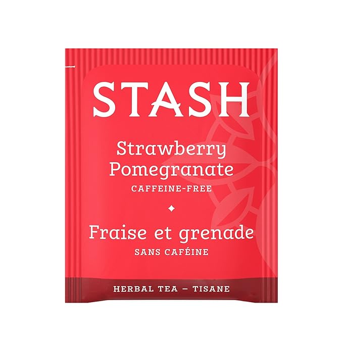 Stash Tea Strawberry Pomegranate Red Tea 18 Count Tea Bags in Foil (Pack of 6)