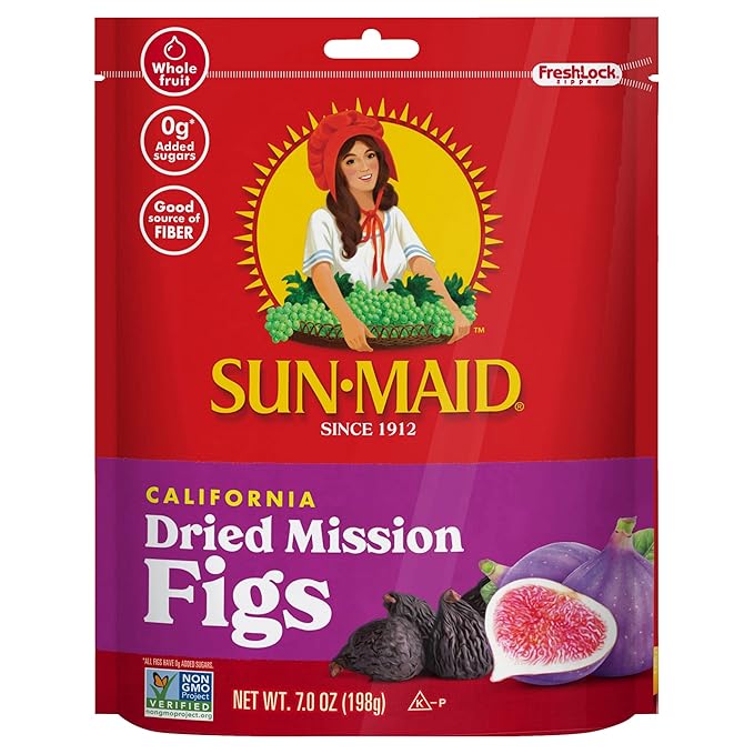 Sun-Maid California Dried Mission Figs Snack | 4 Ounce | Whole Natural Dried Fruit | No Sugar Added | Naturally Gluten Free | Non-GMO (Pack of 6)