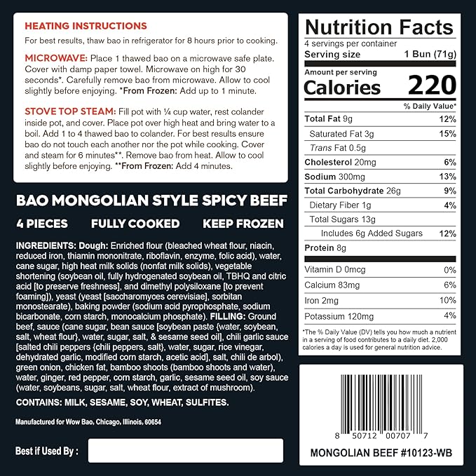 Wow Bao Sampler Pack 4 Bao Per Pack Pack of 4 (40 oz. Net Weight)