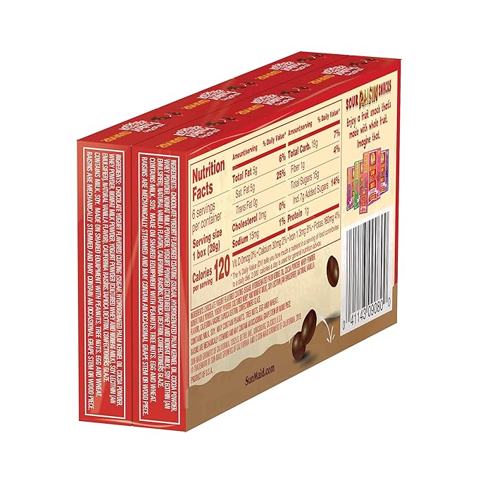 Sun-Maid • Yogurt Raisins Variety Pack (Pack Of 30) Vanilla (Pack Of 18) Chocolate (Pack Of 12) Dried Fruit Non-GMO Healthy Lunch Box Snack