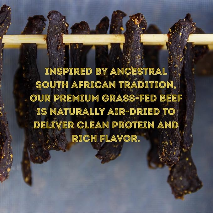 Ayoba Grass Fed Beef Biltong Slices Variety Pack (2 Ounce Pack of 3) - Authentic South African Protein Snacks - Keto-CertifiedPaleo-Certified Gluten Free and Sugar Free Beef Biltong