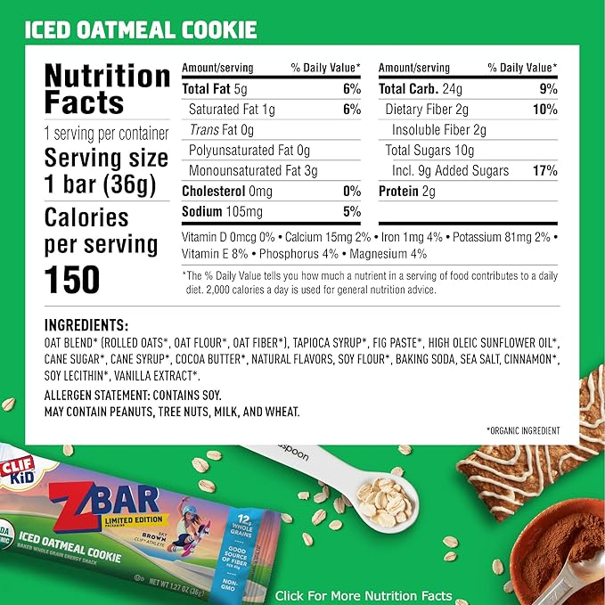 Luna Zbar - Chocolate Brownie - Soft Baked Whole Grain Snack Bars - USDA Organic - Non-GMO - Plant-Based - 1.27 oz. (Pack of 6 36 Count Total)