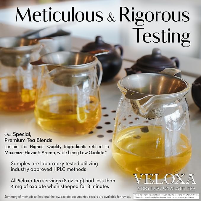 Veloxa™ Very Low Oxalate Tea (90 Pyramid Tea Bags (3 Cartons) Luscious Lemon Low Oxalate Rooibos)