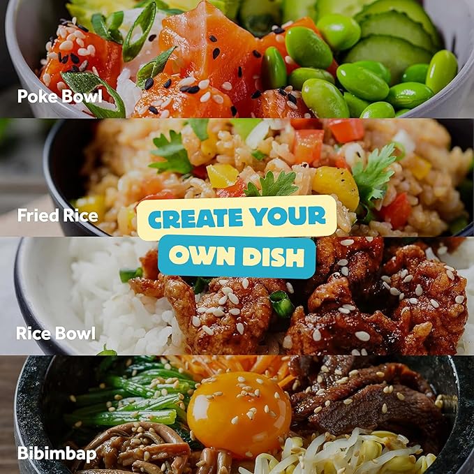 Premium Instant Rice | Sticky Sushi Rice | 0 Trans Fat/ 0 Cholesterol/ 0 Sodium | Ready in 90 Secs | Gluten-Free | Healthy Sticky White Rice Bowls (Bap) – [WHITE Rice |12 Pack] | Long Shelf Life - O'F