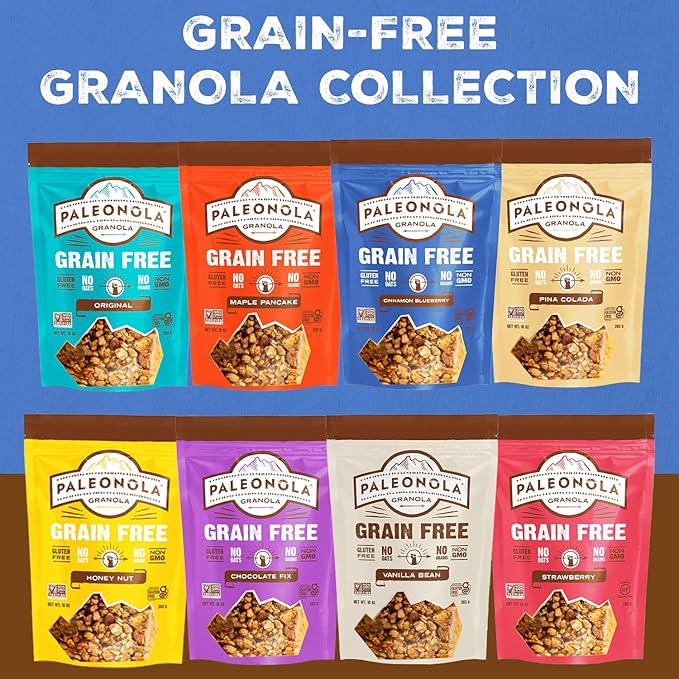 Paleonola Cinnamon Blueberry Grain Free Granola 10 Oz Resealable Bag (Pack of 6) - Grainless Paleo Granola Blended w/Dried Coconut &amp Blueberries Organic Maple Syrup &amp Pecans - Gluten &amp