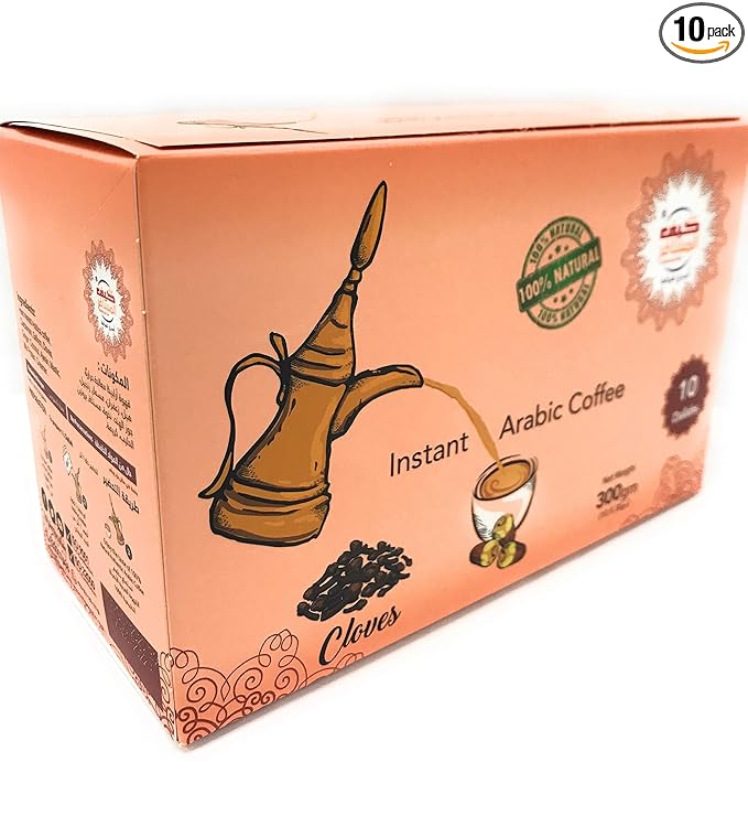 Kif Almosafer Instant Arabic Coffee Cardamom Flavor 300 Gram (10x30grams) (Cloves)