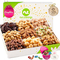 NUT CRAVINGS Gourmet Collection - Easter Treats Candies &amp Mixed Nuts Gift Basket with Happy Easter Ribbon Candy Filled Egg + Bunny (9 Piece Assortment)