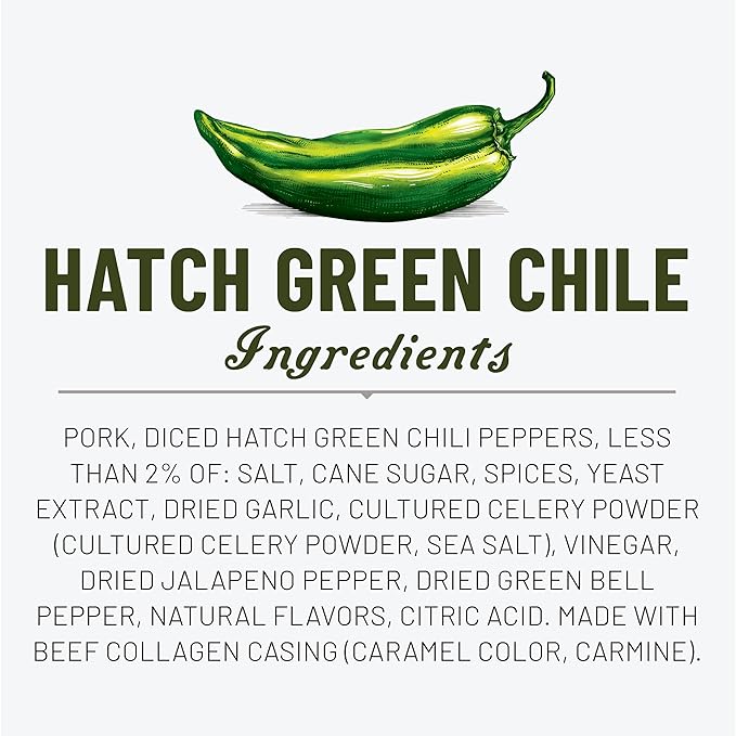 Duke's Pork Hatch Green Chile Smoked Shorty Sausages 7g Protein Per Serving Easter Basket Stuffer for Men 2.5 oz. Snack Bags (Pack of 7)