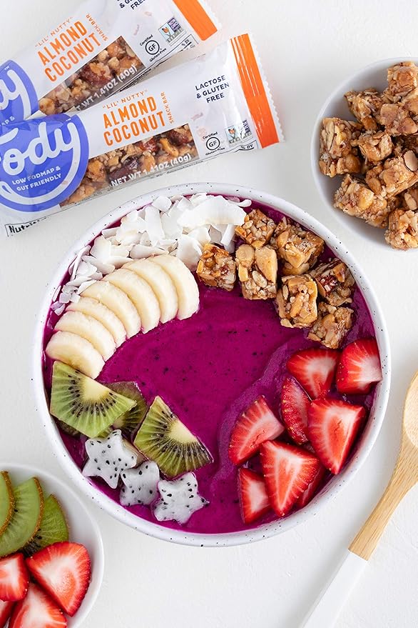 Fody Foods Snack Bars Almond Coconut 1.41 Oz (Pack of 12) 6g Protein Low FODMAP Gut &amp IBS Friendly Vegan Lactose Free Non-GMO Gluten Free