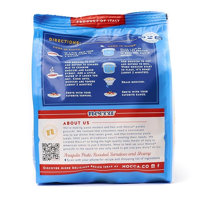 Nocca Gnocchi All Natural Original Gluten Free Gnocchi 16 Ounce (Pack of 6) Potato Dumpling Pasta