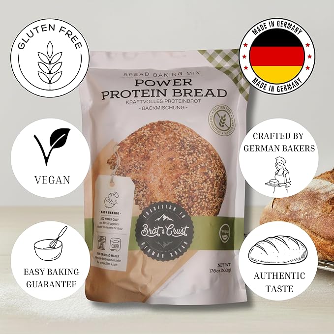 Brot &amp Crust Gluten Free Bread Mixes | 5 Piece Value Pack | Vegan &amp Gluten Free Flour Mix | Made in Germany | Oven &amp Bread Machine
