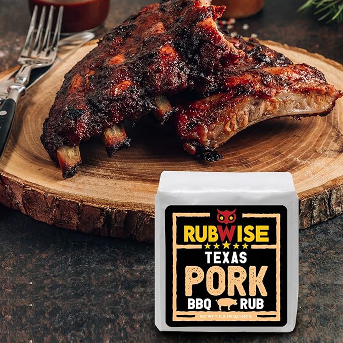 Texas Style Brisket Rub &amp Pork Rub by Rubwise | BBQ Rub &amp Spices for Smoking &amp Grilling | Dry Rubs | Great on Brisket Steaks Ribs Burgers Chops Pork Butt Tenderloin &amp More (1lb e