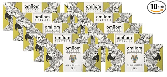 OmNom Milk of Nicaragua | 50% Single Origin Nicaragua Cacao | Icelandic Bean To Bar Chocolate by OMNOM CHOCOLATE REYKJAVIK | Case Pack | 10 x 60g Bar