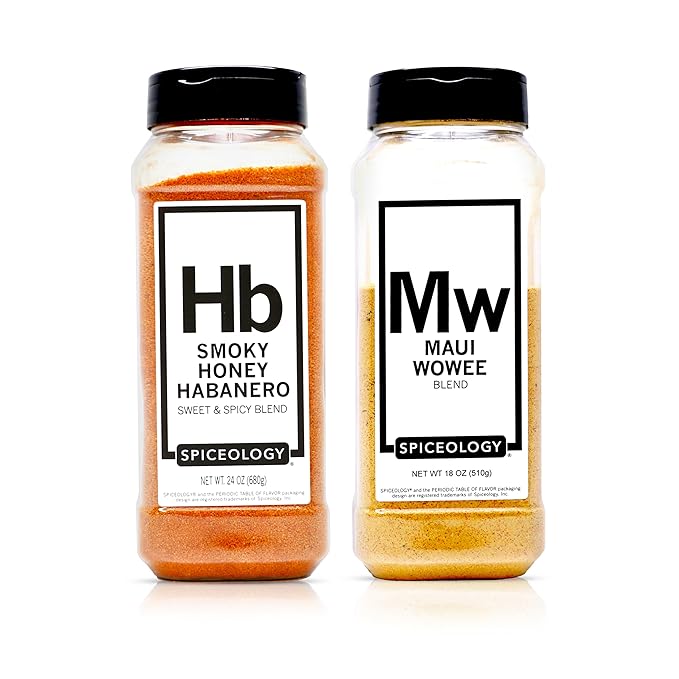Spiceology – Sweet Heat Bundle – Smoky Honey Habanero &amp Maui Wowee – BBQ Rub &amp Seasoning Set for Chicken Pork Beef Steak Seafood &amp Veggies – Sweet &amp Spicy Grill Essentials