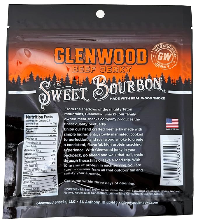 Glenwood Beef Jerky Variety Pack Sweet and Spicy Tender Beef Jerky Sampler Pack of 6 High-Protein Snack Made in the USA