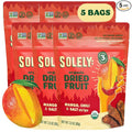 SOLELY - Organic Dried Mango Strips with Chili and Salt (2.8 oz Resealable Bags Pack of 5) Real Fresh Fruit - Healthy Snacks for Adults &amp Kids - Non GMO Vegan Snacks Shelf Stable - 5 Bags (14 o