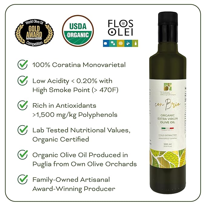 WellEatable Ultra High +1500 mg/kg Polyphenol Rich Olive Oil 2025 NYIOOC Gold Early Harvest Organic Extra Virgin Olive Oil from Italy Lab Tested Cold Extracted for Phenolic Shot 16.9 fl oz