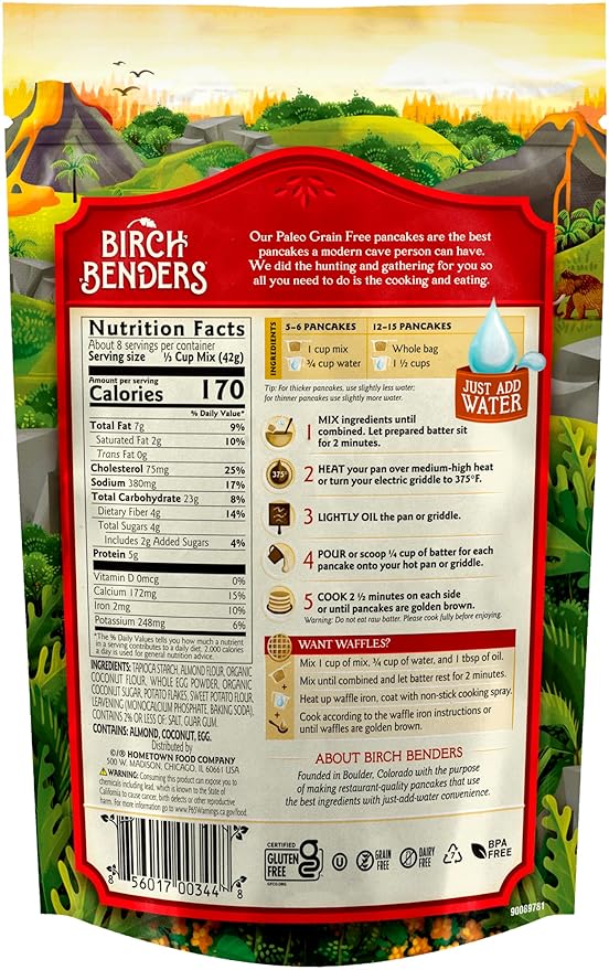 Birch Benders Paleo Pancake And Waffle Mix 12 oz (Pack of 6)