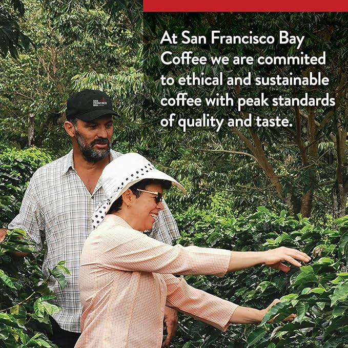San Francisco Bay Coffee - Flavored Variety Pack (40 ct) - Hazelnut Crème Caramel &amp French Vanilla - Single Serve Coffee Pods Commercially Compostable K Cup Compatible