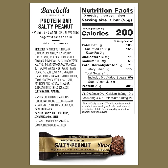 Barebells Protein Bars Bundle – Salty Peanut &amp Caramel Choco Soft Protein Bars 24 Count Total 16-20g High Protein Chocolate Snack Bars with Low Sugar Breakfast or Post-Workout Snack