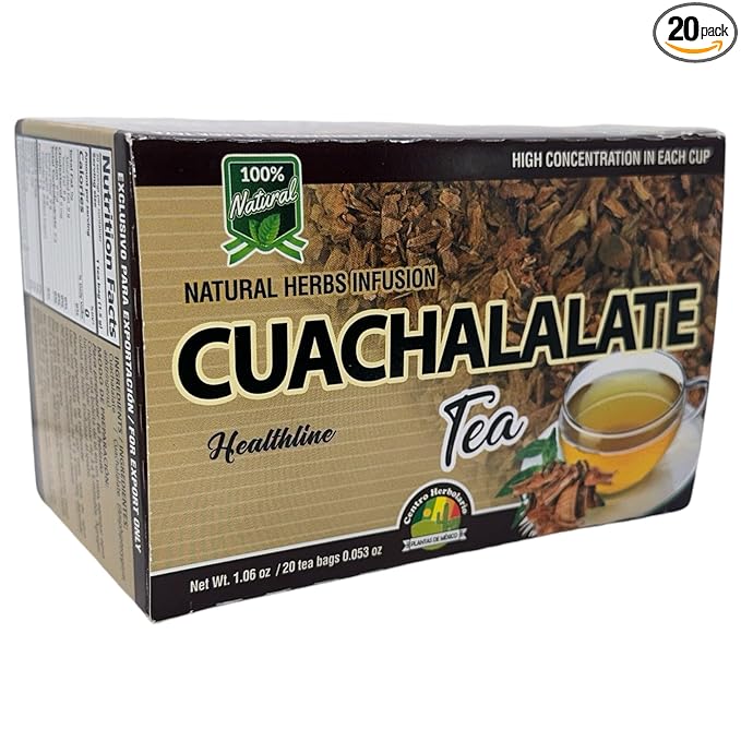 CUACHALALATE TEA 20 tea bags NATURAL HERBS INFUSION 100% NATURAL HIGH CONCETRATION ON EACH CUP CUACHALALATE TE