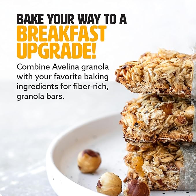 Avelina Natural Flavors Granola - Gluten-Free Healthy Oatmeal-Based Cereal - Kosher Non-Gmo and Gluten free - 12.3 oz (Honey &amp Almonds 2-Pack)