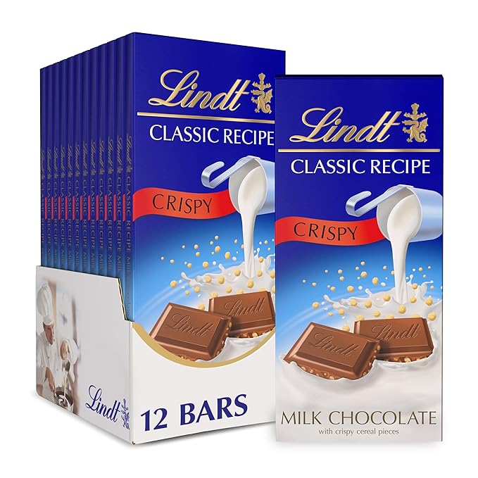 Lindt CLASSIC RECIPE Crispy Milk Chocolate Candy Bar Milk Chocolate 12 Pack 4.4 oz.