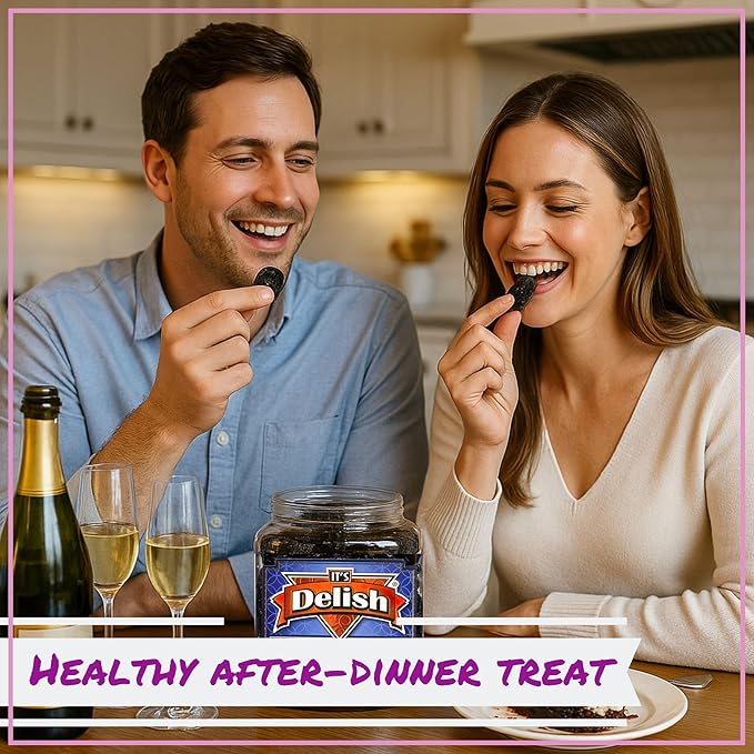 Dried Pitted Prunes Unsweetened by It's Delish 3 Lbs Jumbo Container | Naturally Sweet No Sugar Added High Fiber Dried Fruit Snack | Healthy Moist and Fresh Dry Plums | Vegan Kosher