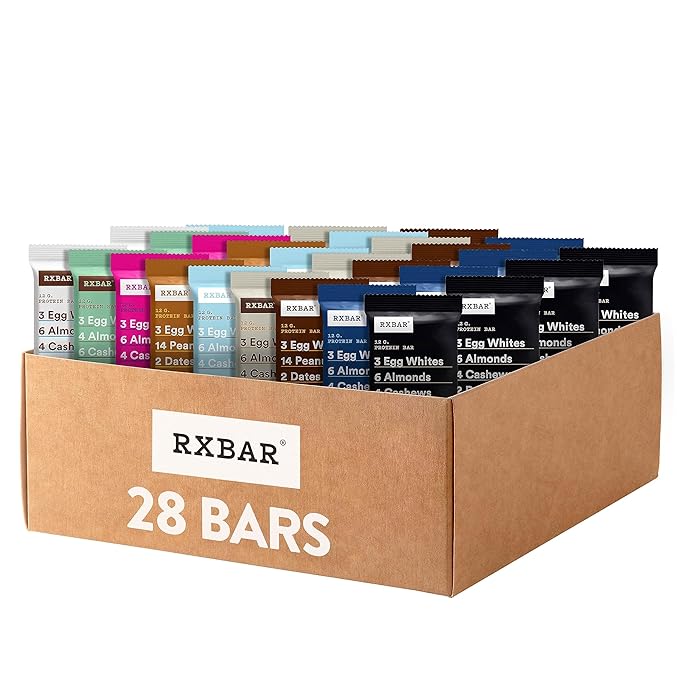 RXBAR Protein Bars 12g Protein Gluten Free Snacks Variety Pack (28 Bars)
