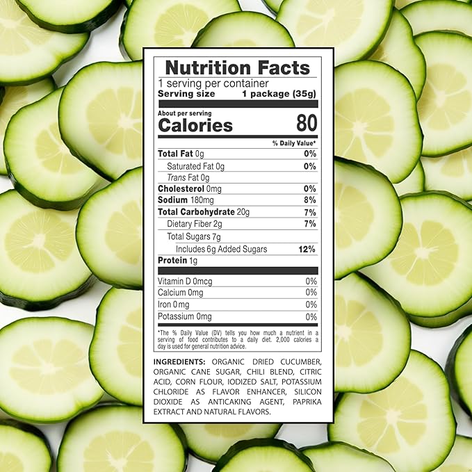 Moonrise Spicy Dried Cucumber | Chili-Lime Snack | Vegan | Gluten-Free | Low-Calorie | Only Natural Ingredients | (Pack of 6)
