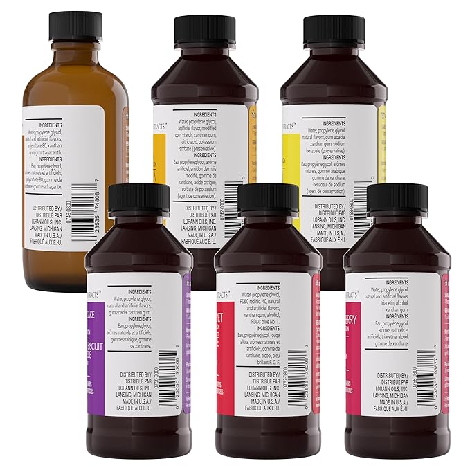 Lorann Oils Variety Bakery Emulsion: Multiple Flavors Perfect for Enhancing Baking Variety in Cakes Cookies &amp Desserts Gluten-Free Keto-Friendly Baking Essential for Your Kitchen 4oz per Bot