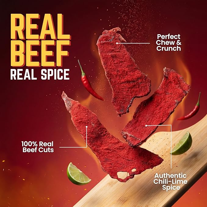 Tizon Lumbre Carne Seca - Spicy Fuego Beef Jerky Snack Premium Mexican-Style Dried Beef 2oz Resealable Pouch No Added Hormones USA Made