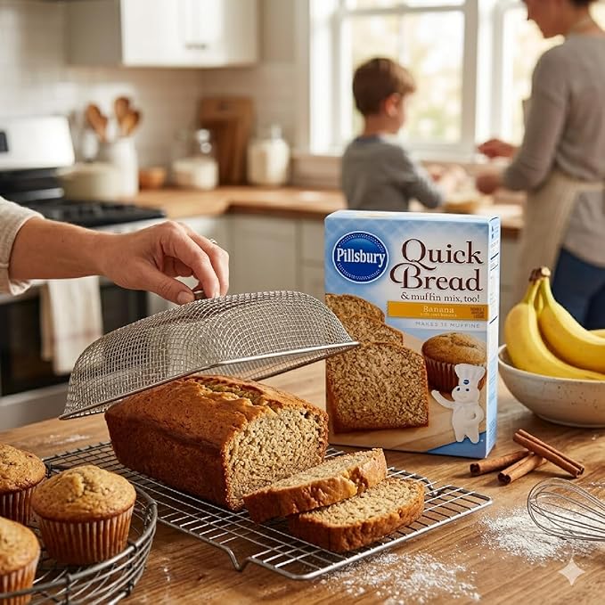 Pilsbury Quick Bread Banana Bread &amp Muffin Mix 14 oz (2-Pack) Bundle With Galley Grove Sugar-Free Breath Mints