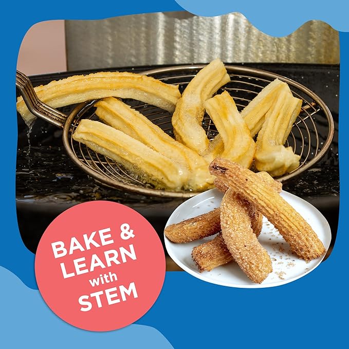BāKIT Box Churros Baking Kit for Kids Authentic Mexican Dessert with Printed Recipe &amp Activity Guide Fun STEM Learning Gift for Ages 5–12 Homeschool &amp Family Cooking Set