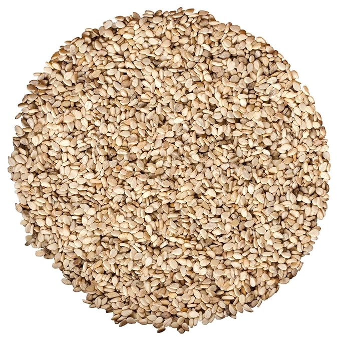 Food to Live Organic Unhulled Sesame Seeds 6 Pounds — Non-GMO Whole Natural Raw White Sesame Seeds Kosher Vegan Bulk Rich in Dietary Fiber Protein &amp Iron. Crunchy Texture. Great for Baking