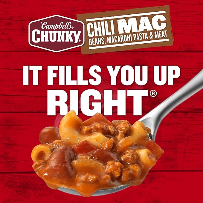 Campbell’s Chunky Chili Mac Soup 18.8 oz Can (12 Pack)