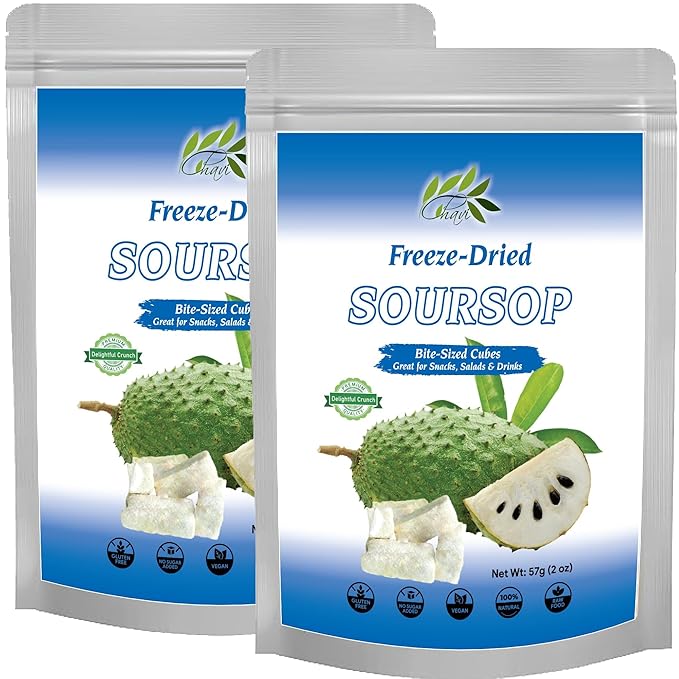 CHAVI Freeze Dried Soursop Fruit | 4 oz | Pack of 2 x 2 Oz | Healthy 1 Ingredient Superfood | No Added Sugars or Preservatives | Non-GMO Vegan Gluten-Free