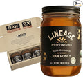 Lineage Provisions 100% Organic Raw Unfiltered Honey – 3-Pack (18 oz Glass Jars) – Undetectable Glyphosate Chemical-Free Gluten-Free &amp Non-GMO – Undergoes no heating processing straining or a