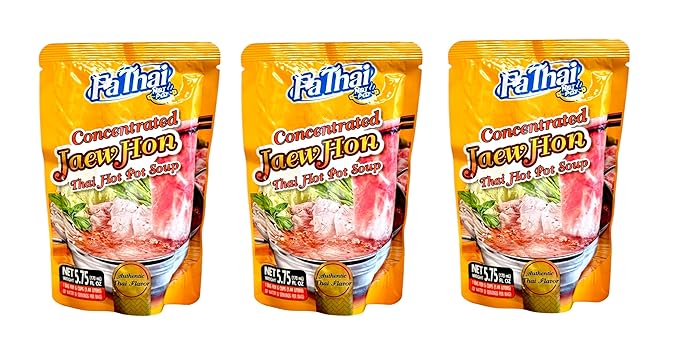 AquaNation Listing For Fa Thai Concentrated Jaew Hon Thai Hot Pot Soup Base – Authentic Thai Flavor Product of Thailand Perfect for Hotpot Sukiyaki Rice Noodles and BBQ - 5.75oz (170ml) (Pack of
