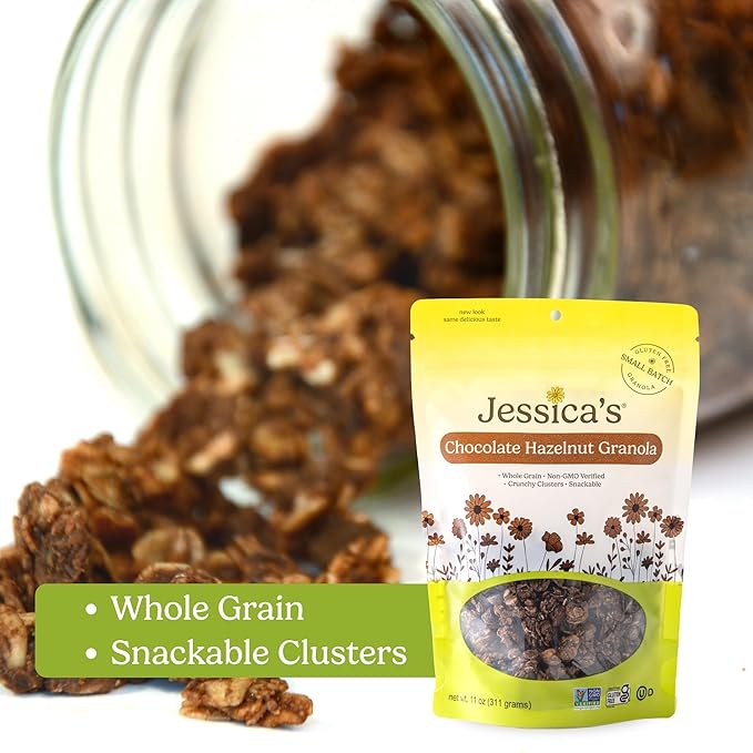 Jessica’s Chocolate Hazelnut Granola - Handmade Non-GMO Gluten-Free Whole Grain 11oz (3 Pack)