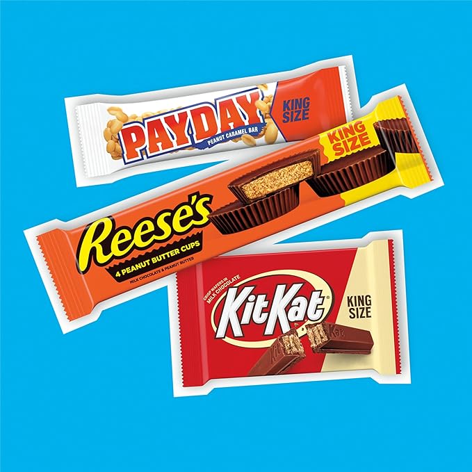 KIT KAT PAYDAY and REESE'S Assorted Flavored King Size Candy Variety Box 36.8 oz