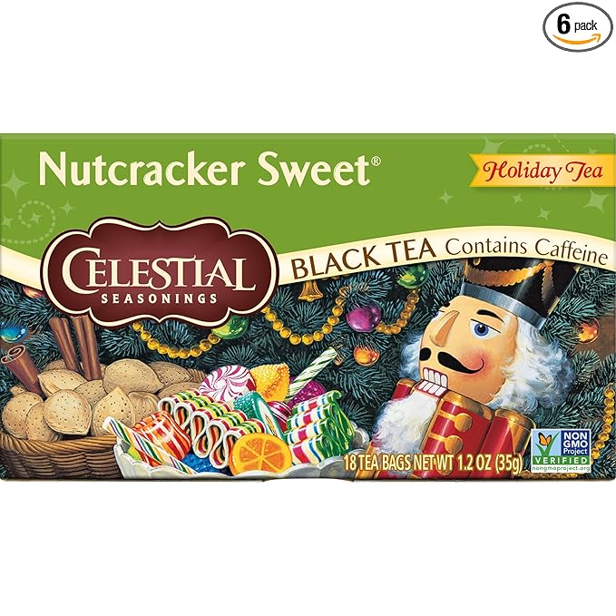 Celestial Seasonings Black Tea Nutcracker Sweet 18 Count (Pack of 6)