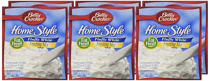 Betty Crocker Homestyle Fluffy White Frosting Mix 7.2 Ounce (Pack of 6)