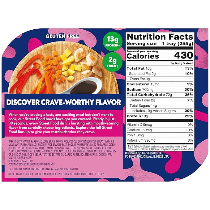 BEN'S ORIGINAL Street Food Teriyaki Style Rice with Chicken Prepared Entrée Microwavable Heat-&amp-Eat Bowl in 90 Seconds 9 oz (Pack of 6)