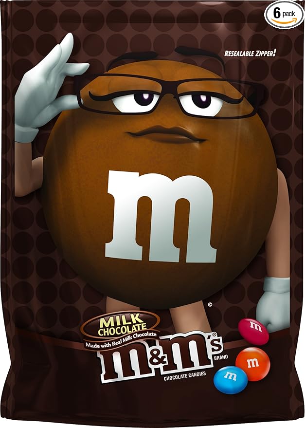 M&ampM'S Milk Chocolate Candy 8-Ounce Bag (Pack of 6)