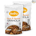 Avelina Natural Flavors Granola - Gluten-Free Healthy Oatmeal-Based Cereal - Kosher Non-Gmo and Gluten free - 12.3 oz (Honey &amp Almonds 2-Pack)