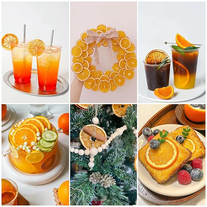 TXDYNLLK Dried Orange Slices 17.6oz(500g) Dehydrated Oranges for Vibrant Cocktails Festive Christmas Decor Aromatic Candles Creative Crafts-Citrus Wheels Perfect for Flavorful Fruit Tea