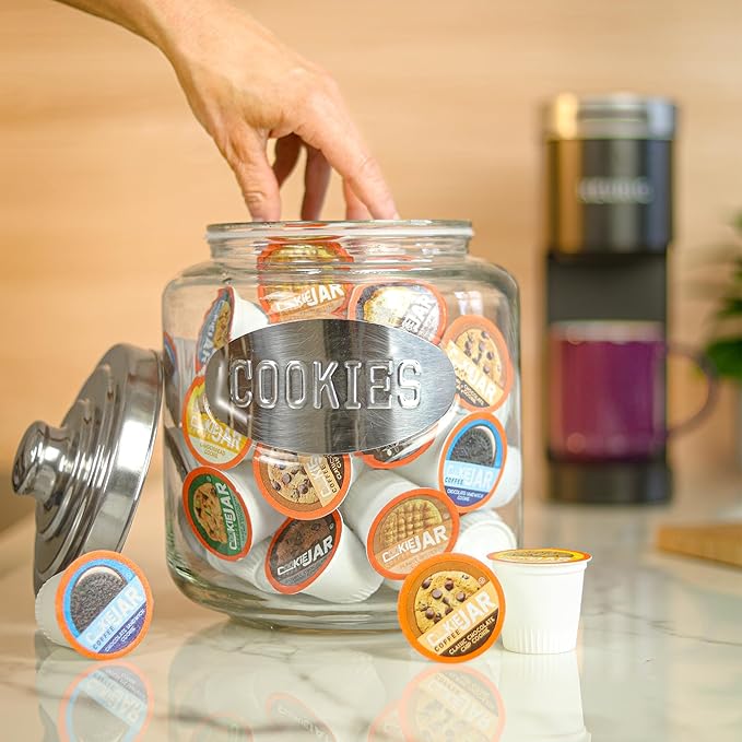 Cookie Jar Gingerbread Cookie Coffee Pods 40 Single-Serve Pods Compatible with Keurig K Cup Brewers Gingerbread Flavor Convenient Brewing Smooth Aroma