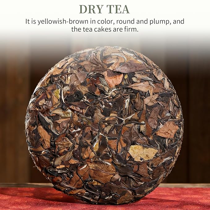 XIXICHA Shoumei White Tea Cake 300g/10.6oz Chinese Tea Fuding White Tea Aged 2017 Old Shou Mei Tea Beautiful Gift Packaging （240 cups）白茶 寿眉老白茶 茶饼 福鼎白茶