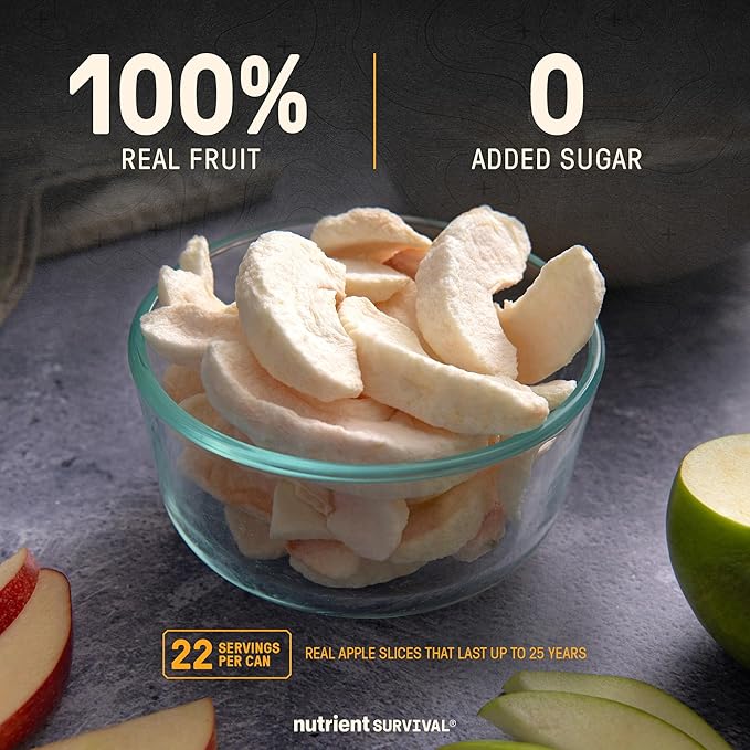 Freeze-Dried Apples – Premium Sliced | #10 Can | 25-Year Shelf Life | Clean Emergency Food Storage